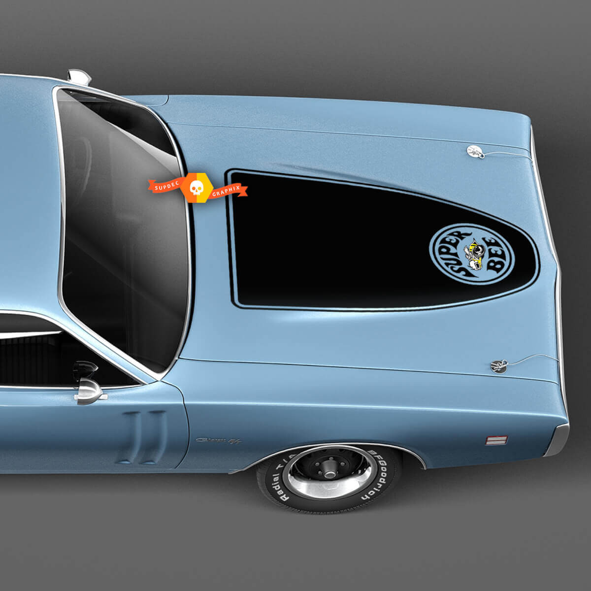 Dodge Hemi 1971 Super Bee Hood Vinyl Decal Sticker Graphics
