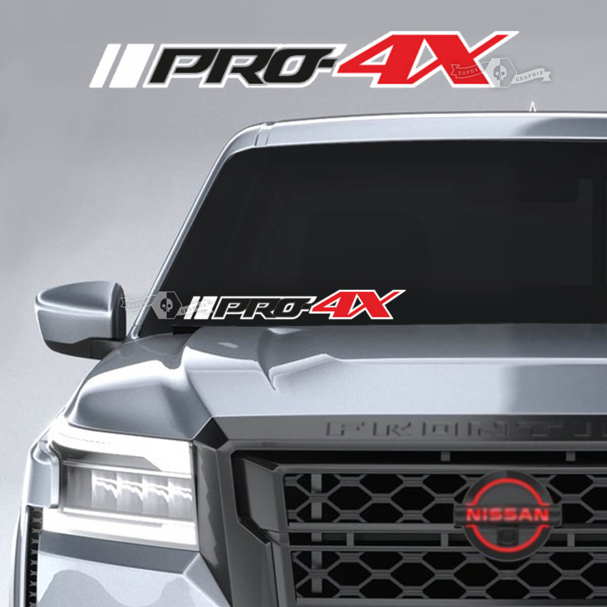 Windshield Nissan Frontier PRO 4X Vinyl Stickers Decals Graphics 3 Colors
