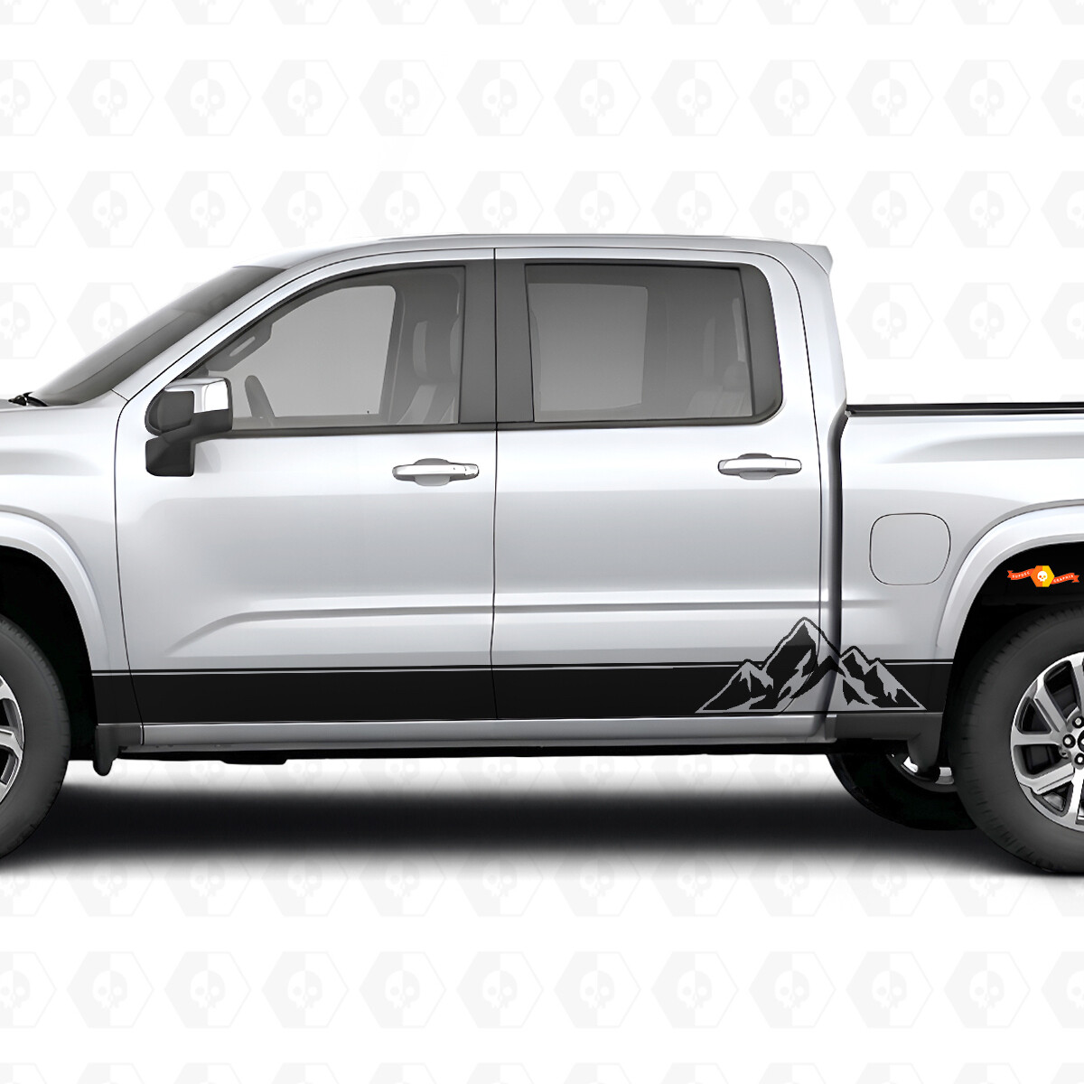 Layered Peaks Door & Rocker Panel Vinyl Stripes for Chevrolet Silverado 1500 Next Generation 2027