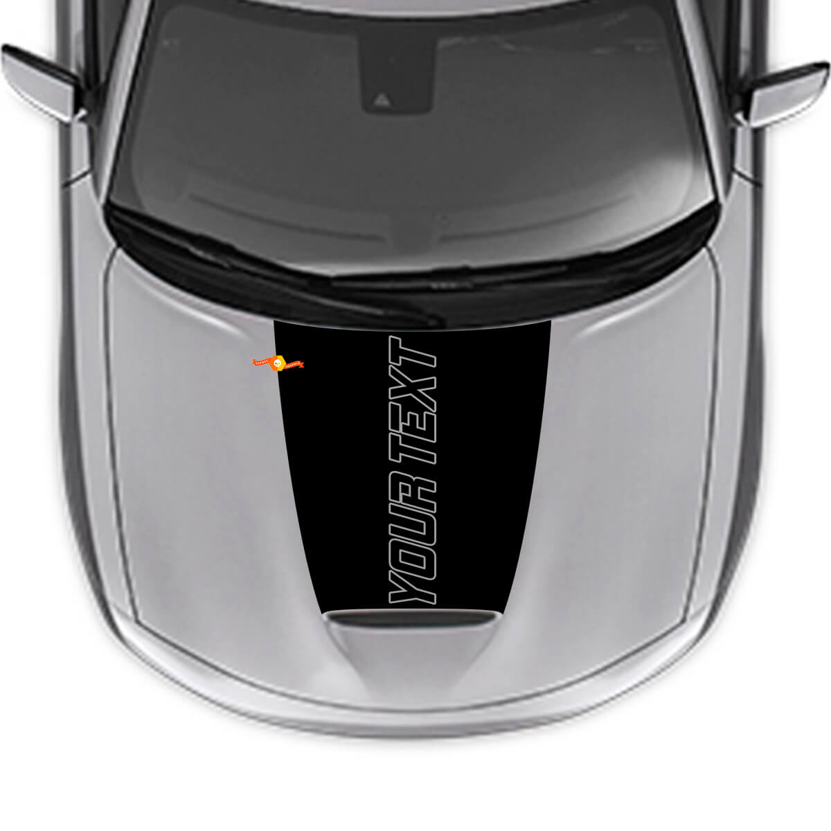 Custom Text Outline Hood Vinyl Decal for Dodge Charger 2015-2024