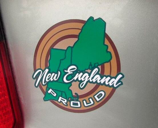 New England Proud State Pride Vinyl Decal Pair for Jeep