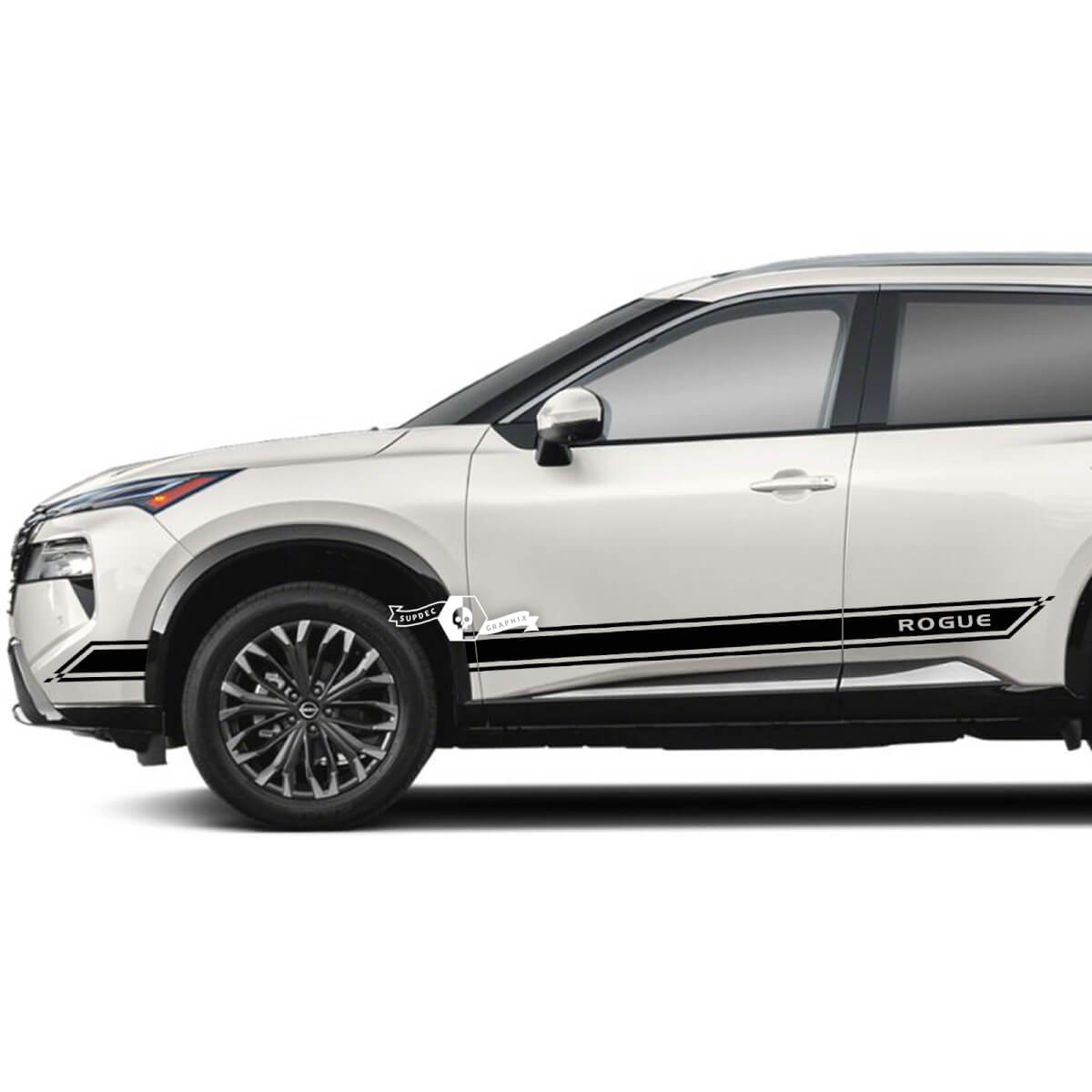 Pair Nissan Rogue Side Door Rocker Panel Stripes Sticker Decal Vinyl Graphic
