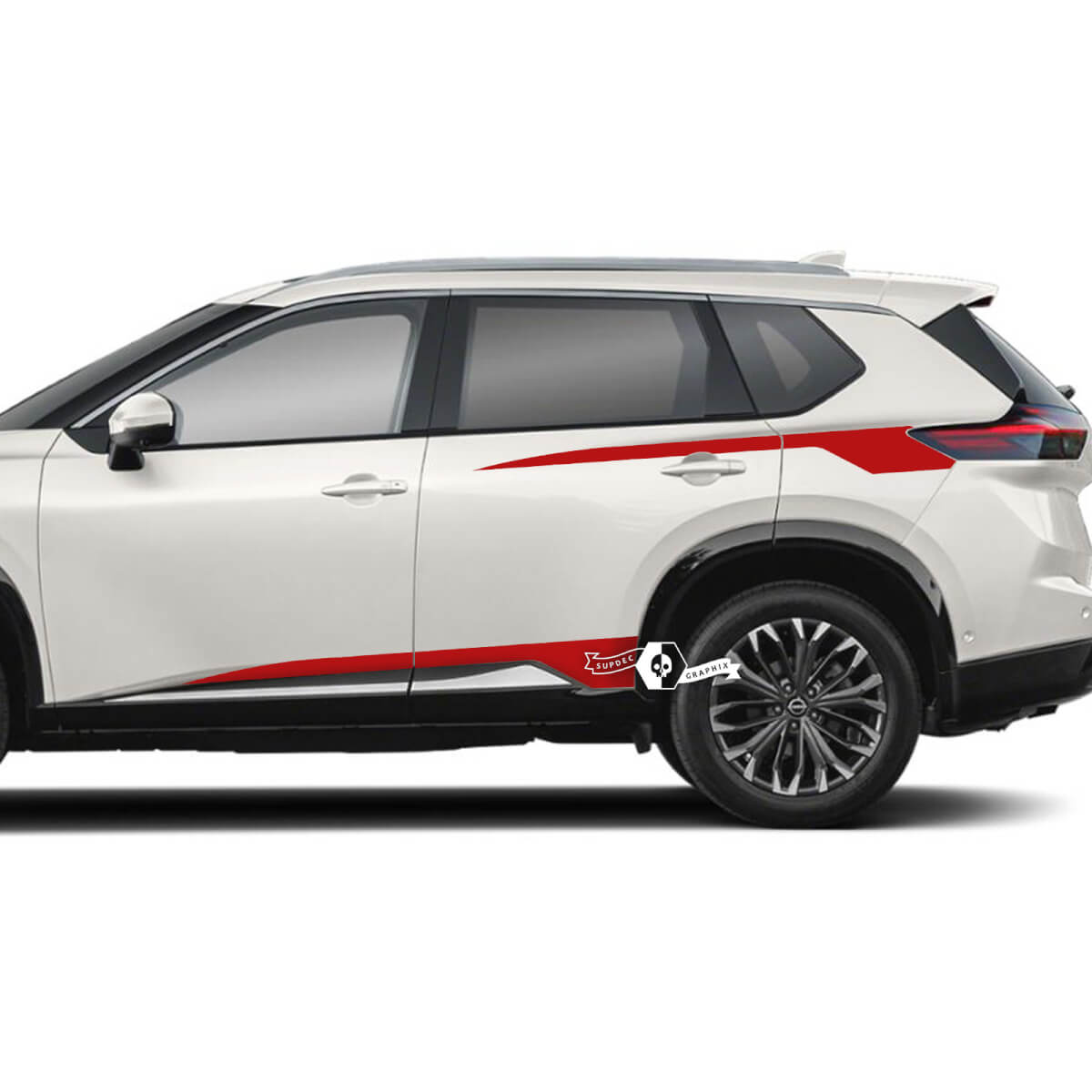 Pair Nissan Rogue Side Doors Rear Fender Rocker Panel Stripes Sticker Decal Vinyl Graphic
