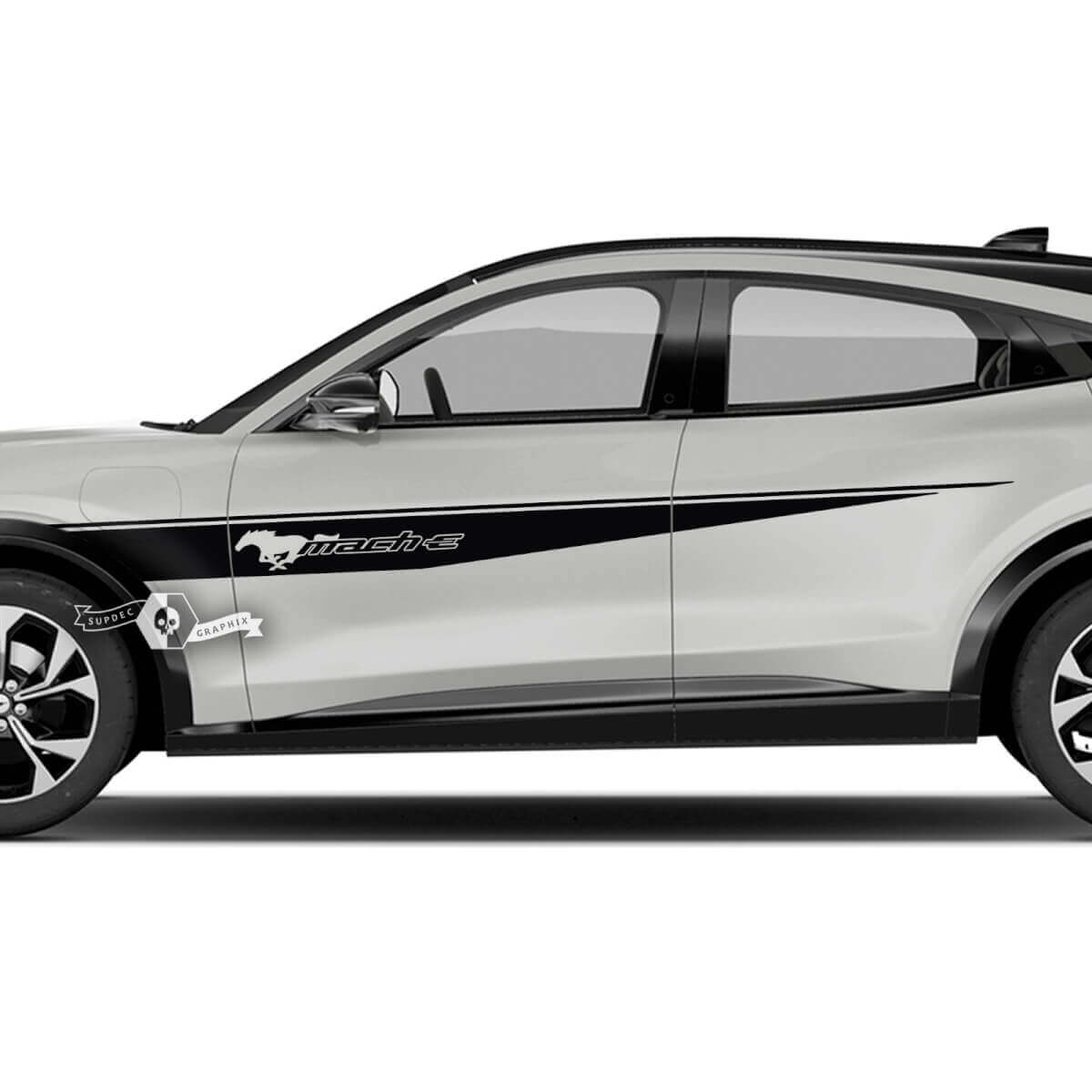Pair Ford Mustang MACH-E MACH E Front Fender Top Line Stripes Side Door Logo Decal vinyl stickers

