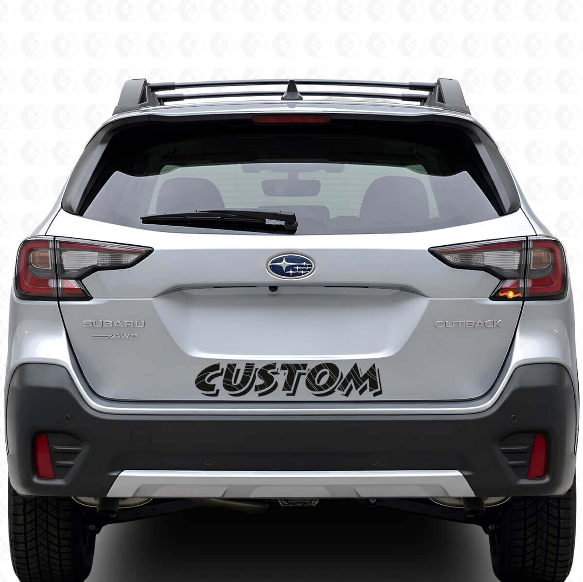 Topographic Style Custom Text Trunk Door Vinyl Decal for Suba Outback