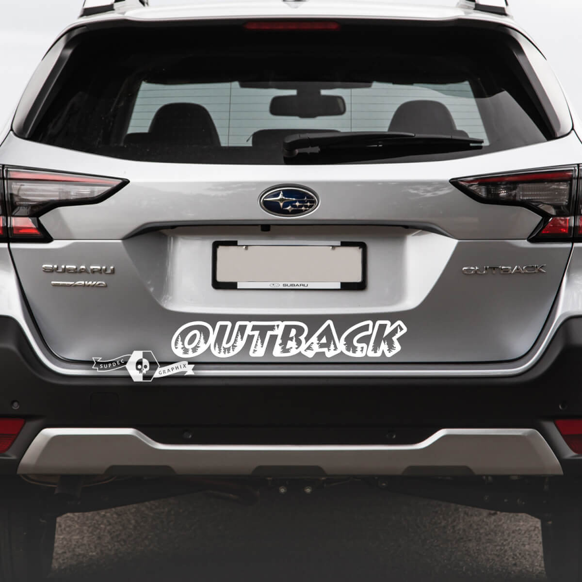 Suba Outback Rear Forest Vinyl Sticker Decal Graphic

