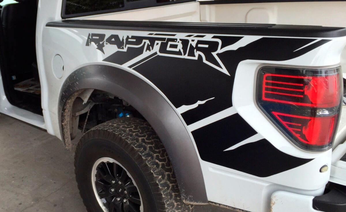 Ford Raptor SVT F150 Bedside Predator Vinyl Graphics Stickers Decals Install kit included
