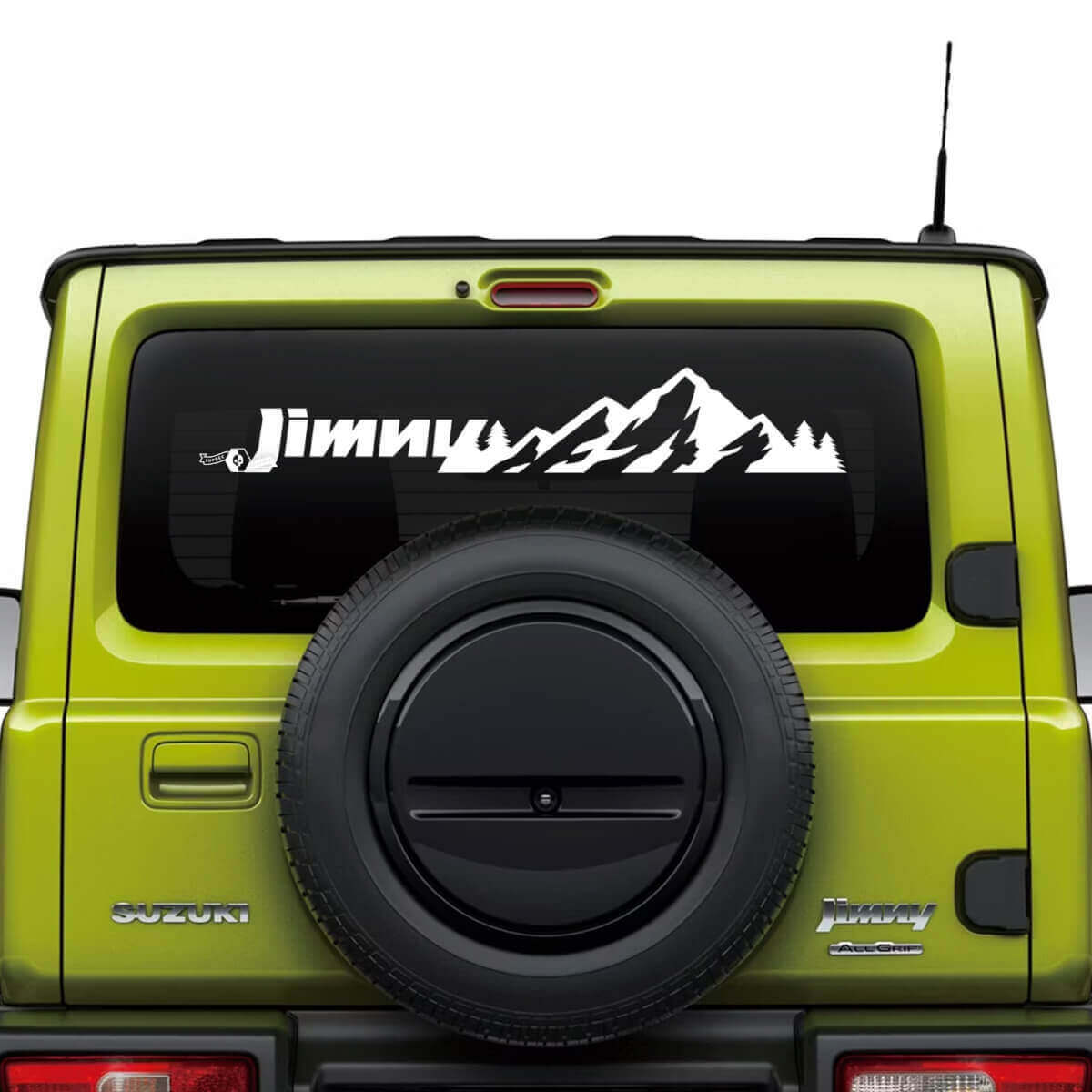 Montagnes Lettrage Autocollant Graphique Pour Vitre Arrière Suzuki JIMNY