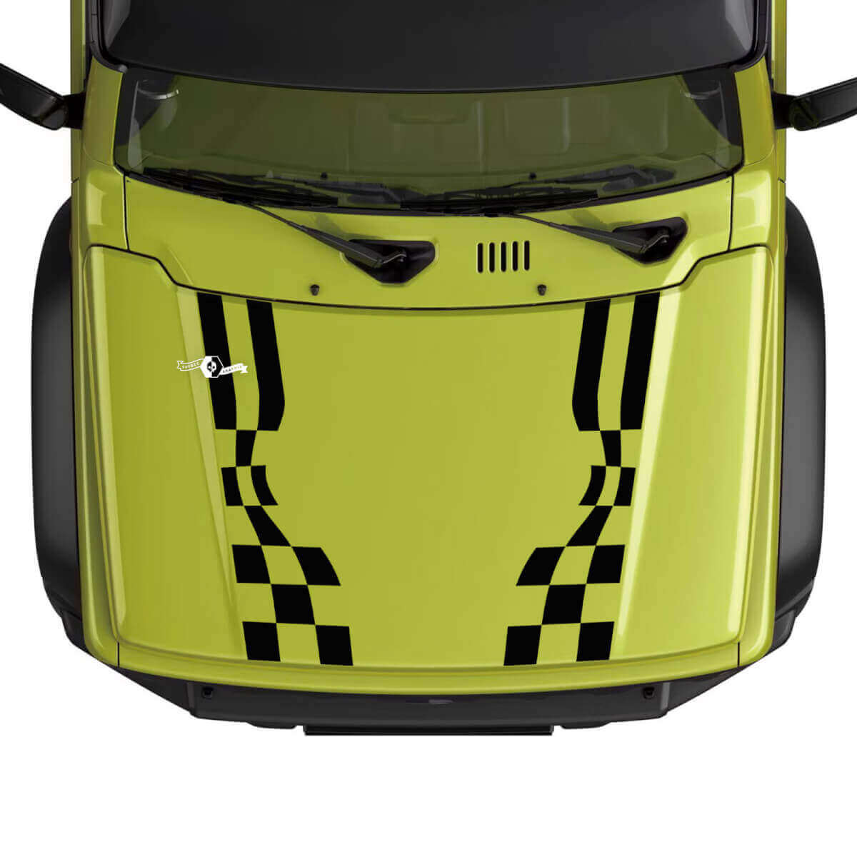 Flag Checkered Racing Bonnet Stripe Decal Sticker Graphics For Suzuki JIMNY