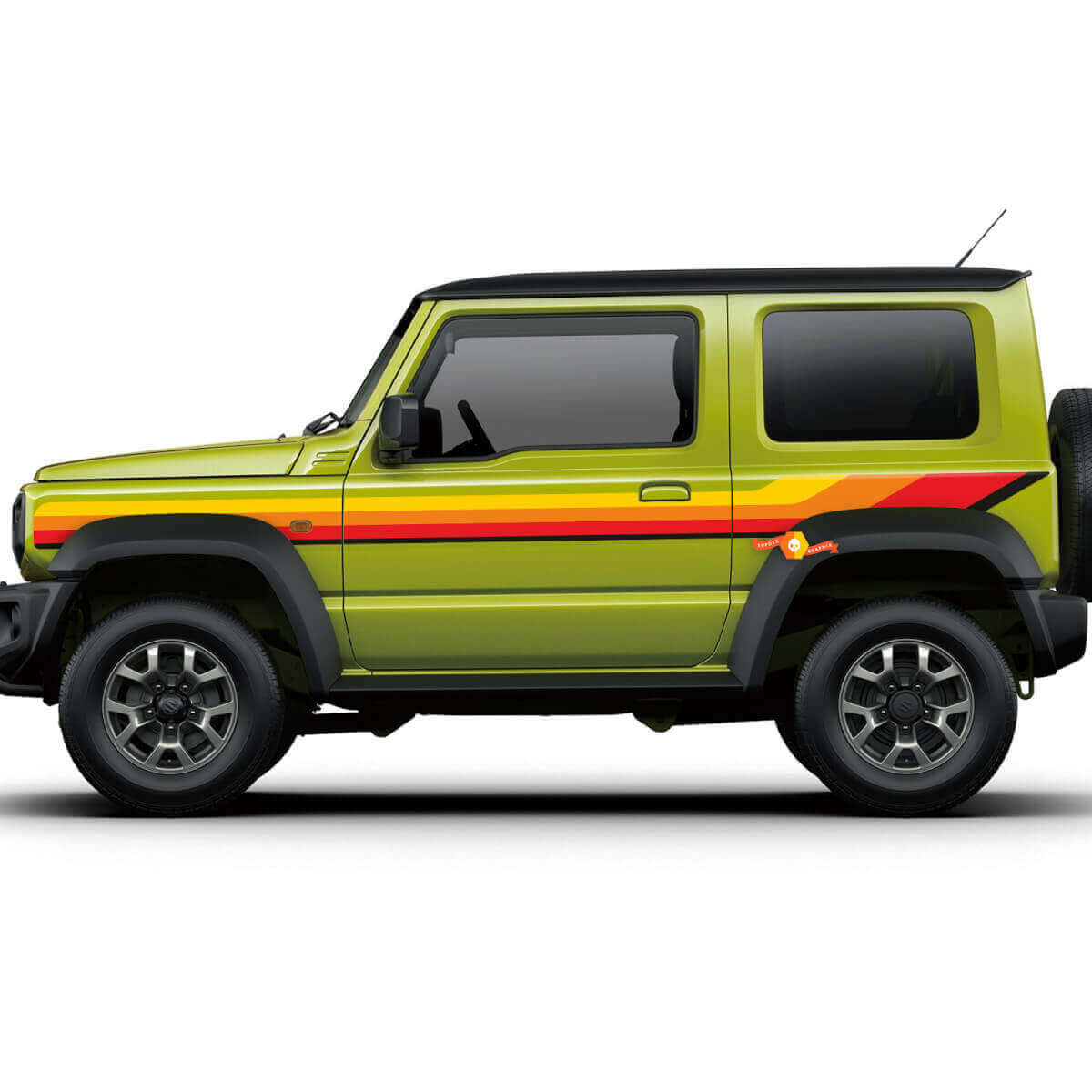Vintage Retro Stripes Side Doors Decal Sticker Graphics 6 For Suzuki JIMNY Sierra