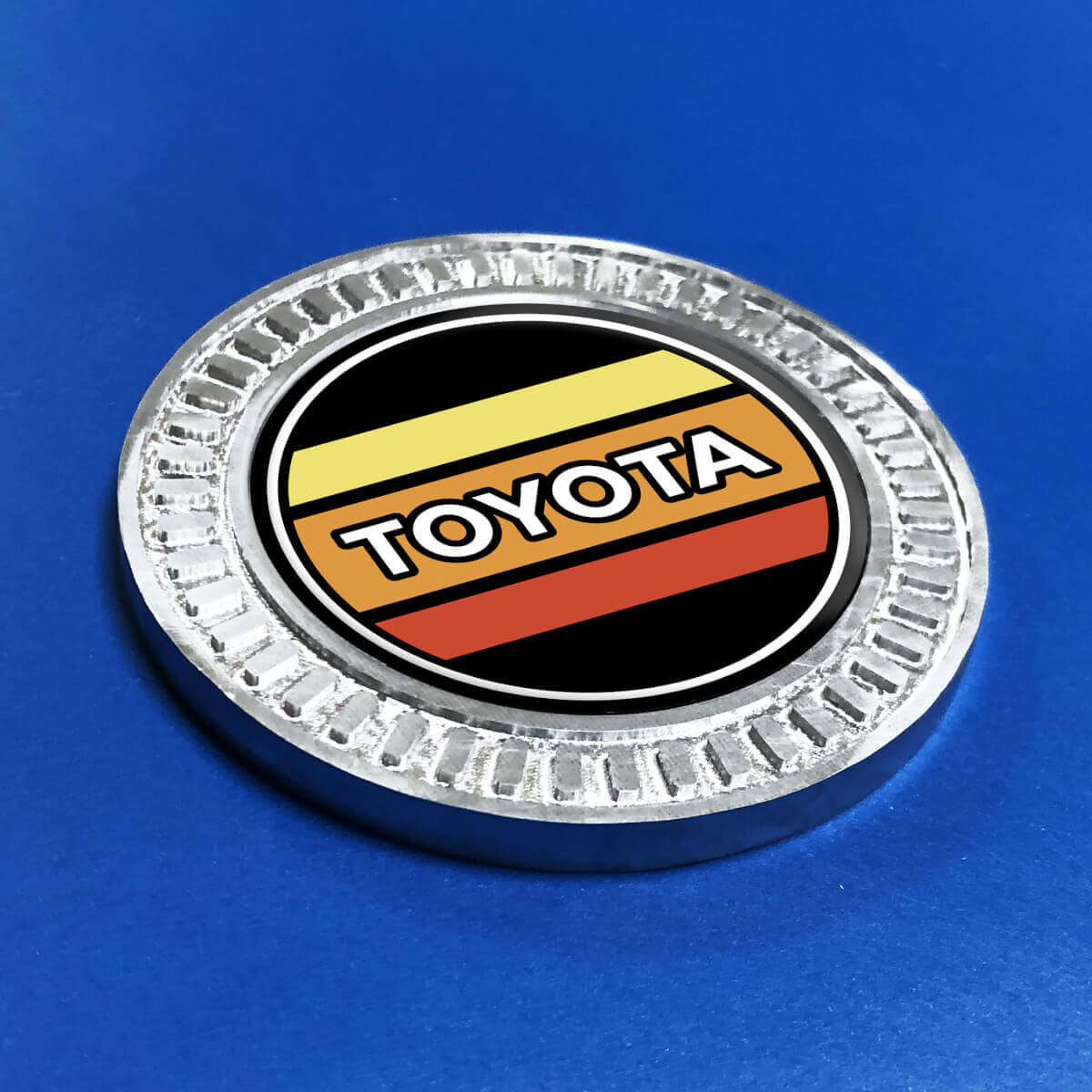 3D Badge Toyota Vintage TRD Retro Heritage Racing Stripes Metal Aluminum Emblem 2
