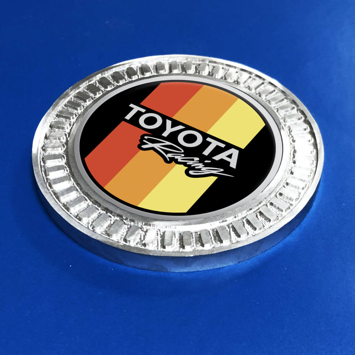 3D Badge Toyota Racing Vintage TRD Retro Heritage Racing Stripes Metal Aluminum Emblem
