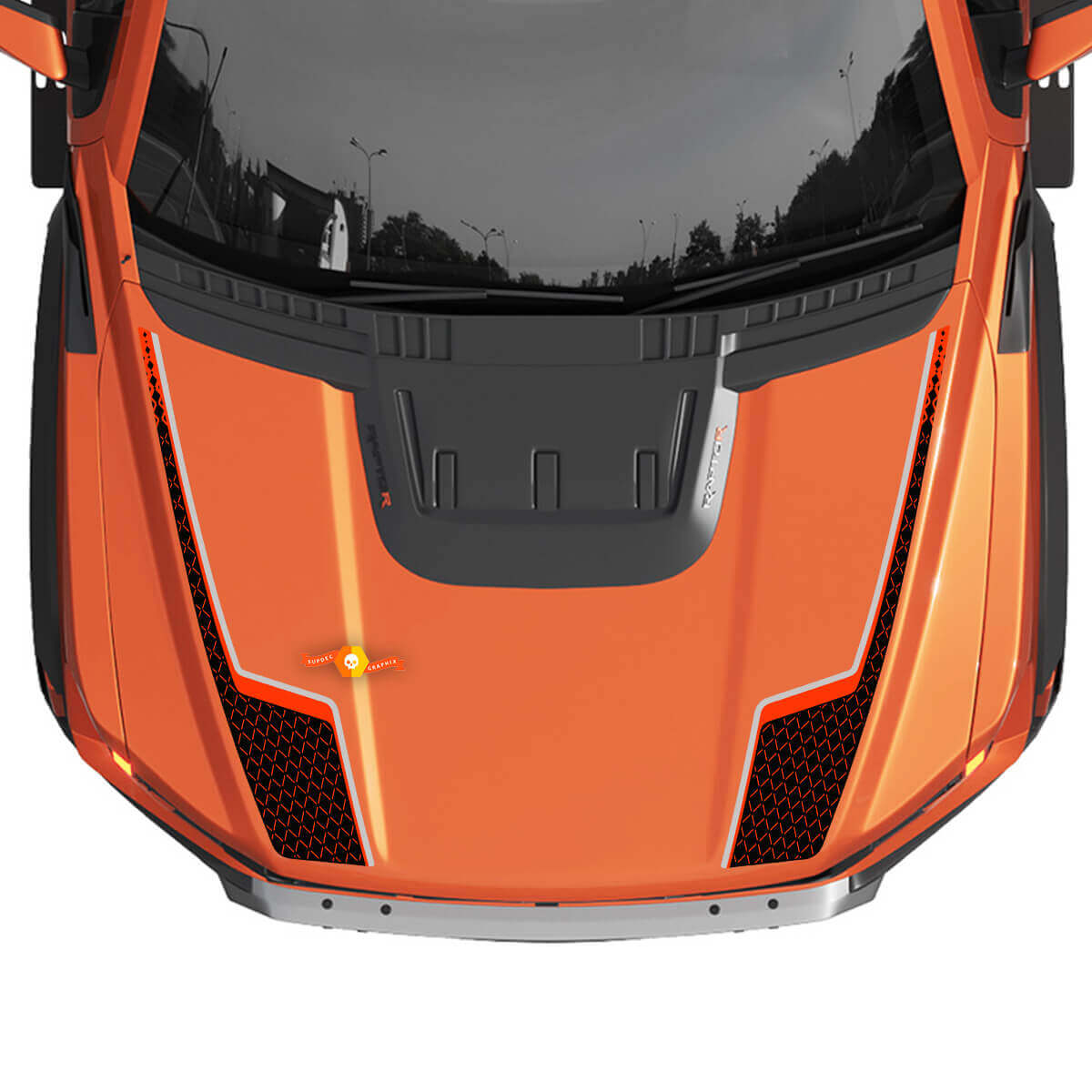 Hood Graphics fit to Gen3 Ford F150 Raptor Vinyl Sticker Decal kit stripes
