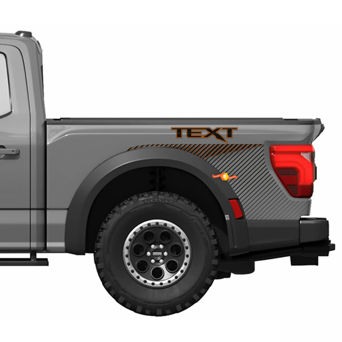 Bedside Side Stripes Vinyl Decal Graphics Sticker Kit 3 for Musclecar truck power truck R