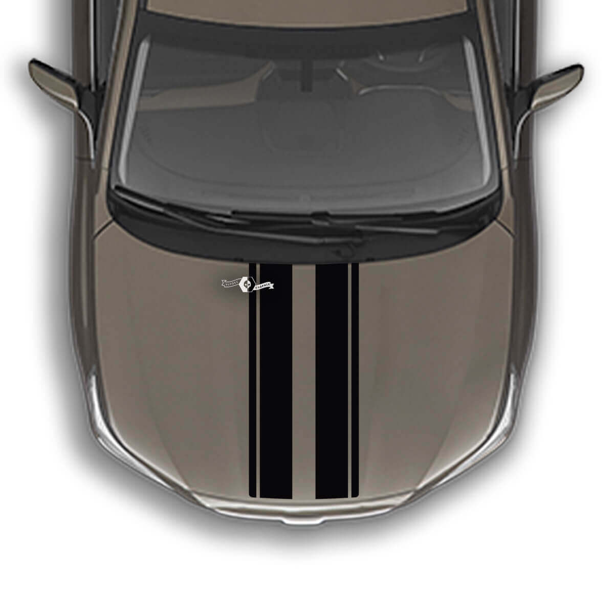 Hood Dual Stripes Vinyl Decal Graphics Sticker fit to Suba Outback
