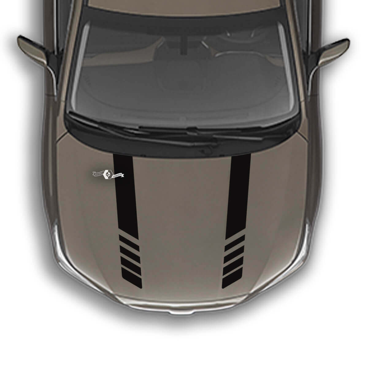 Hood Two Stripes Vinyl Decal Graphics Sticker fit to Suba Outback
