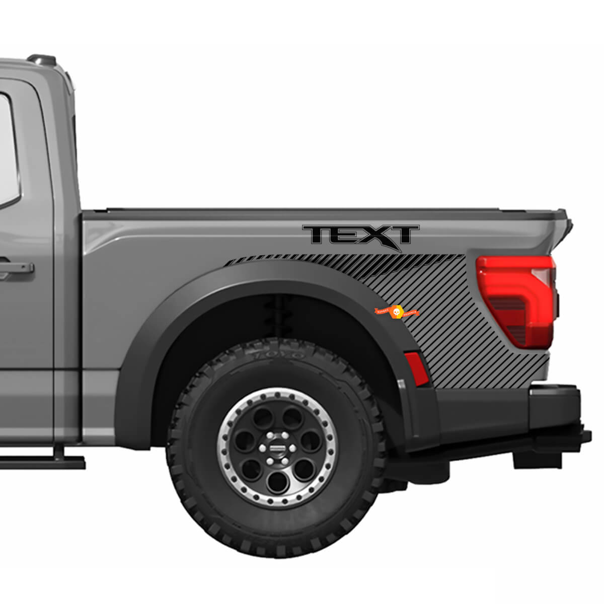 Bedside Side Stripes Vinyl Decal Graphics Sticker Kit 4 for Musclecar truck power truck R