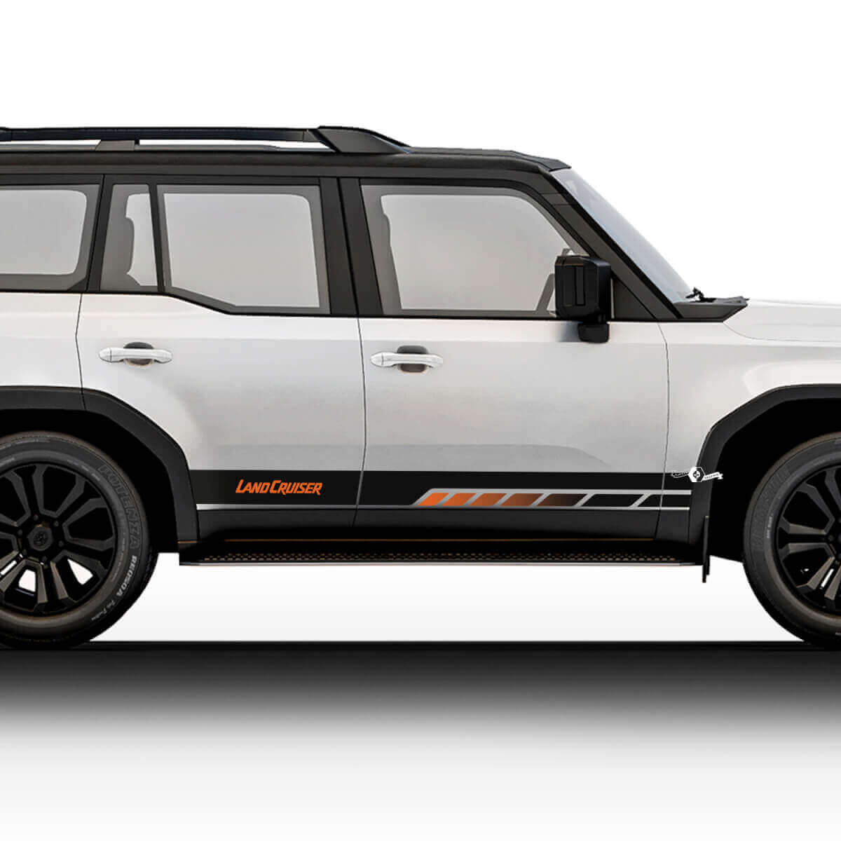 Lettring Vintage Stripes Vinyl Graphic Stickers Decals Kit For Toyota Land Cruiser