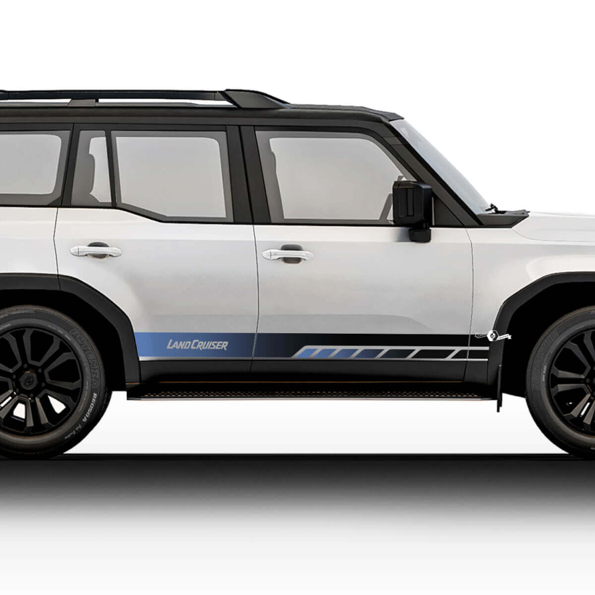 Toyota Land Cruiser Vintage Blue Style Stripes Stickers Decals Vinyl Graphic Stickers Decals Kit
