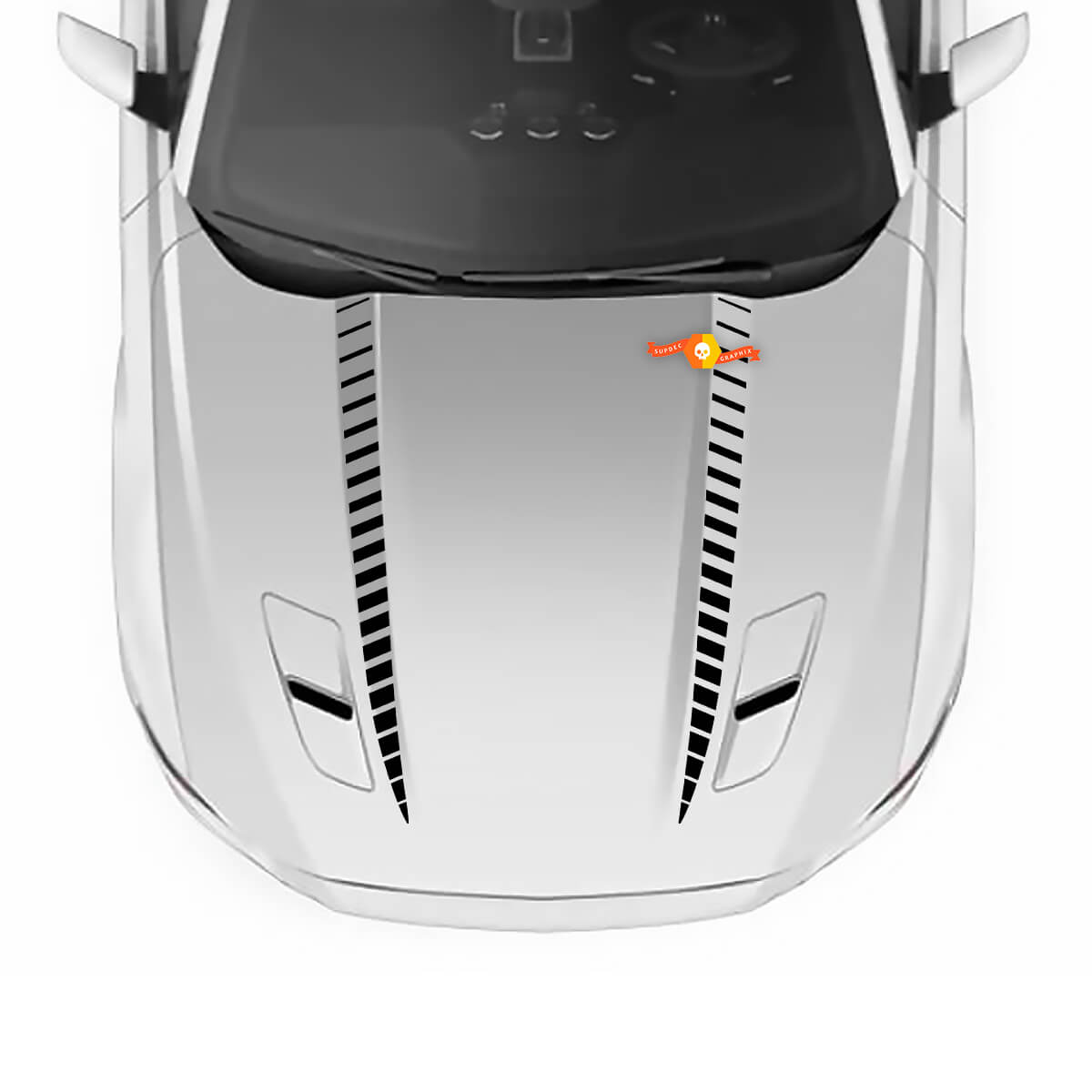Set Ford Mustang 2015 - 2017 Hood Vinyl Spears Decals Stickers Stripes Graphic
