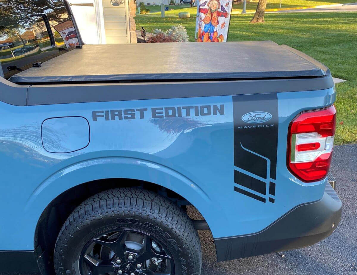 Pair Side Bed Ford Maverick First Edition Vinyl Logo Decals Stickers Graphic

