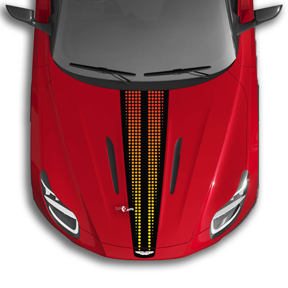 Hood Aston Martin DB11 Stripe Checkerboard Flag Vinyl Decals Stickers - 2 Colors Gradien
