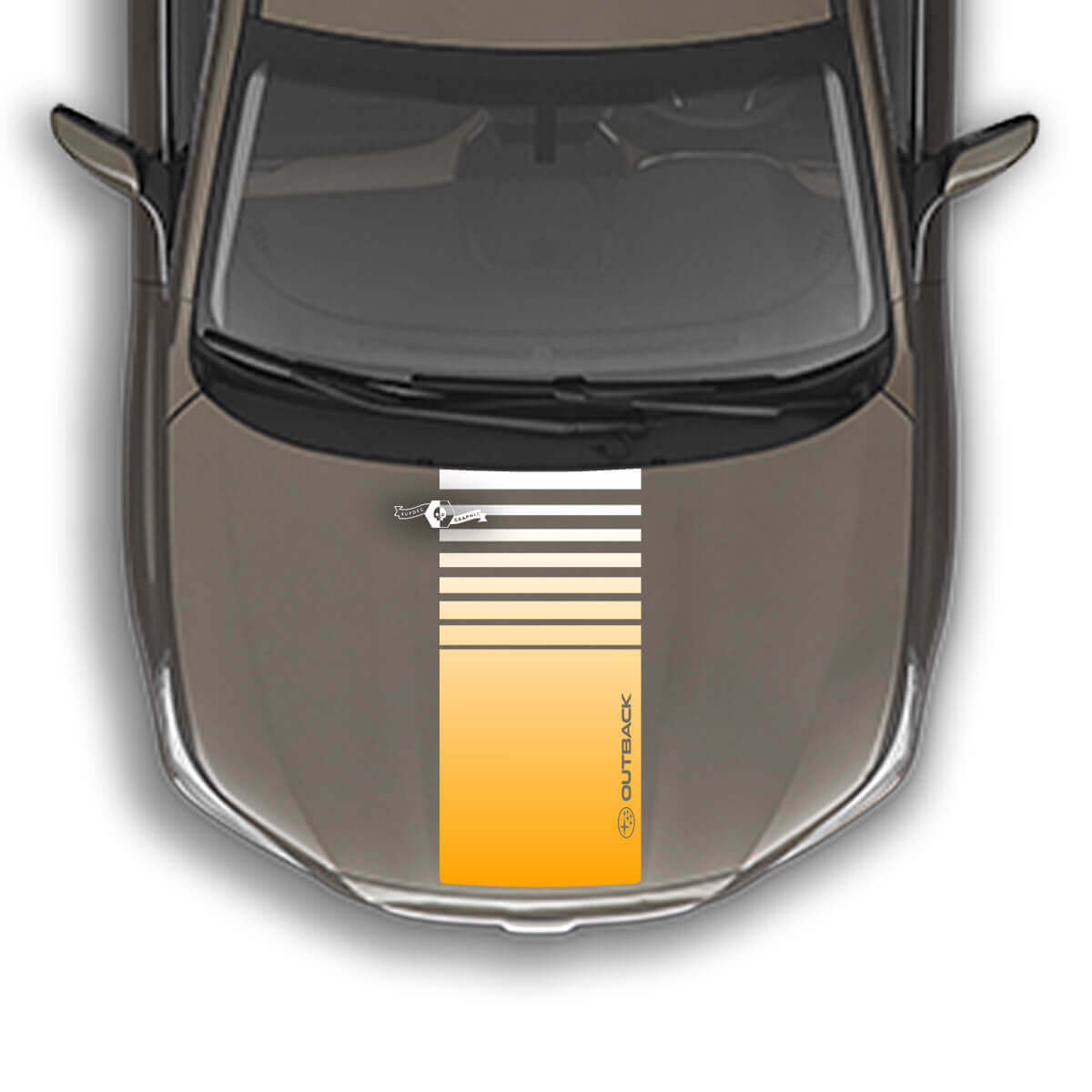 Hood Stripe Punisher Decal Graphics Sticker fit to Suba Outback - Gradient

