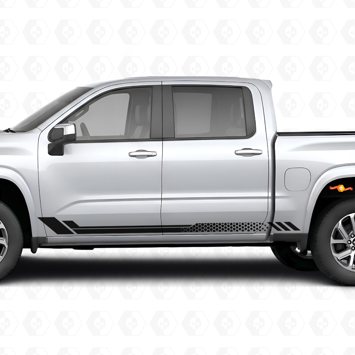 Honeycomb Door & Rocker Panel Vinyl Stripes for Chevrolet Silverado 1500 Next Generation 2027
