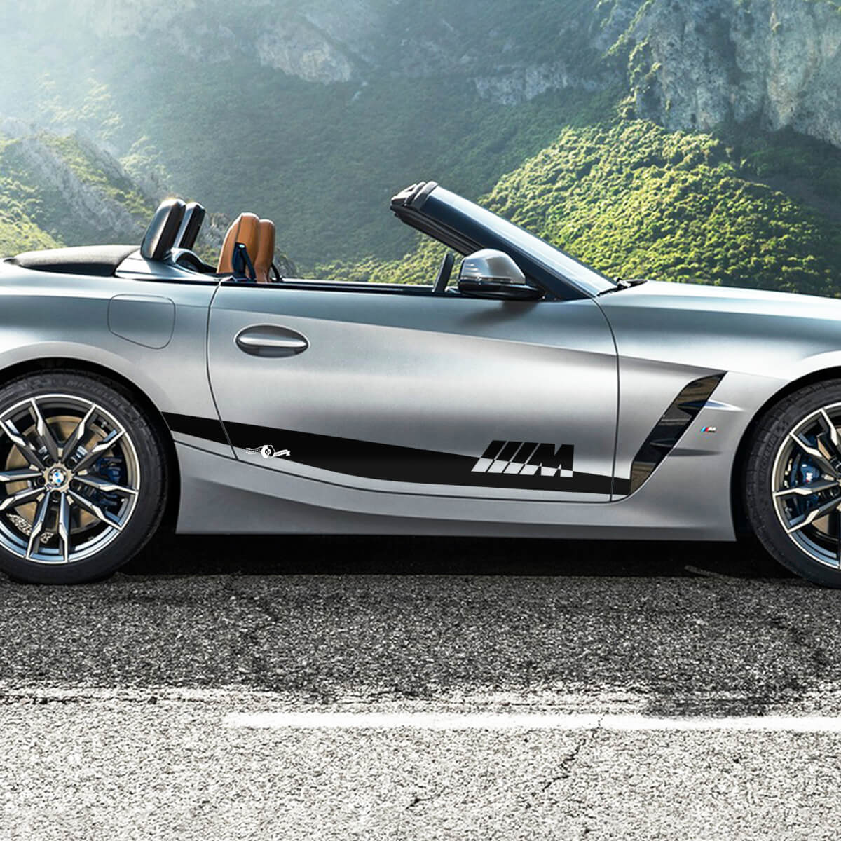 Side Door Accent Stripes with M Logo BMW Z4 Vinyl Decal Sticker
