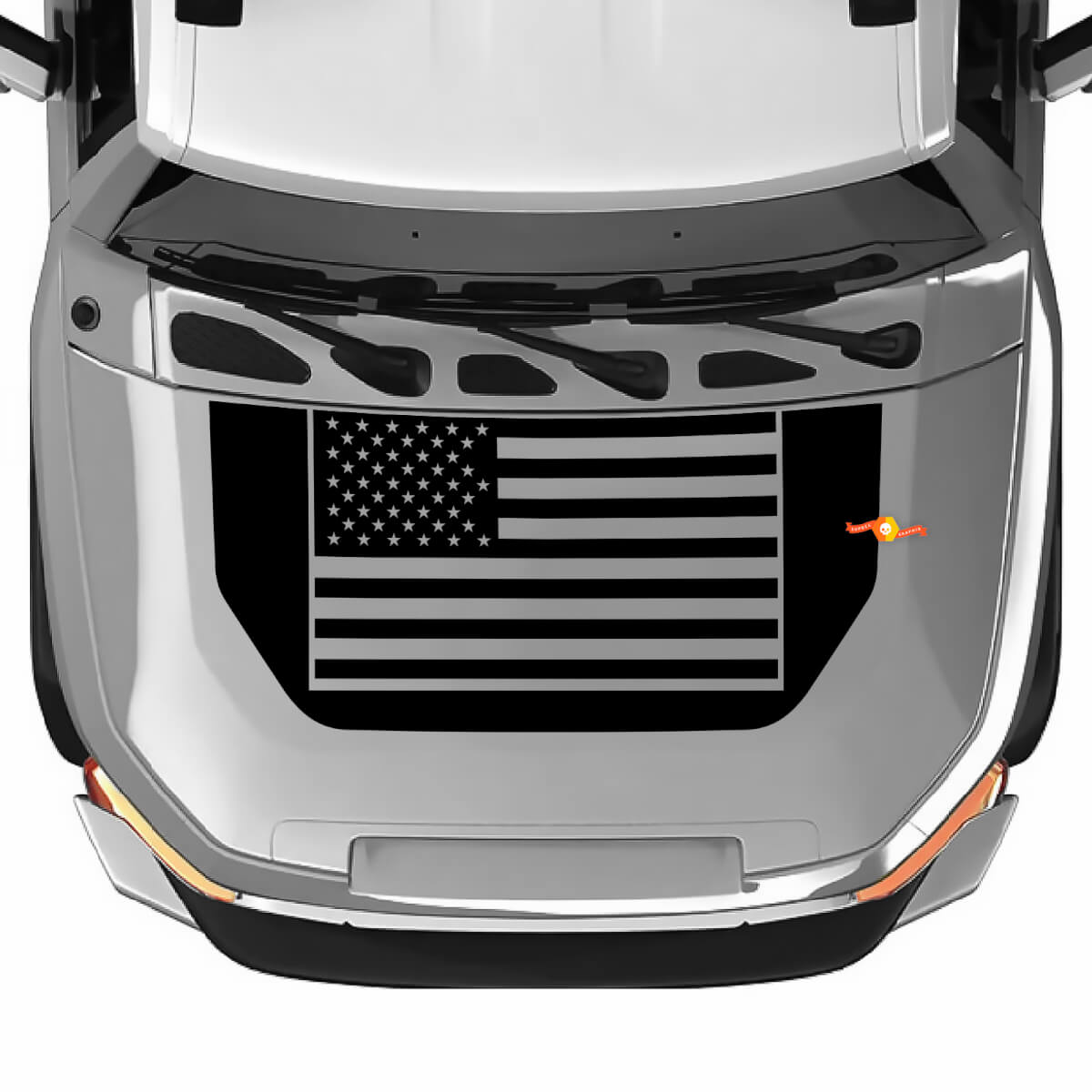 Hood Blackout Decal – American Flag Vinyl Sticker for Toyota FJ Cruiser
