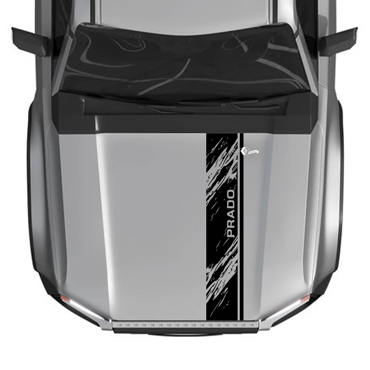 2024 Toyota Land Cruiser Prado Hood Stripe Destroyed Decals Vinyl Graphic Decals
