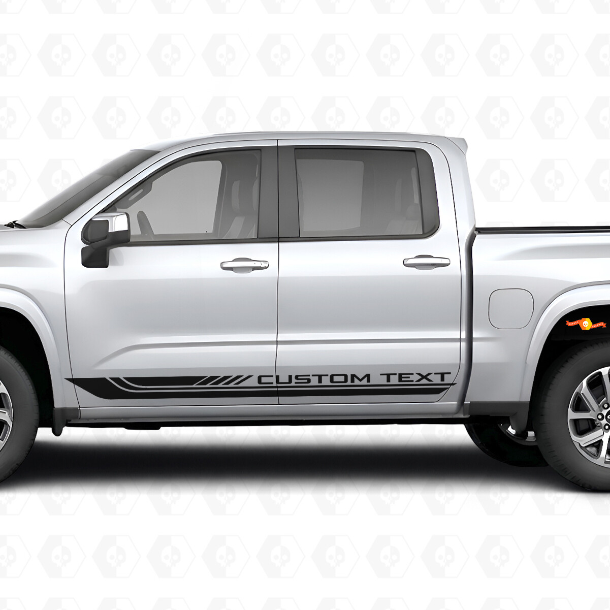 Custom Text Frame Door & Rocker Panel Vinyl Stripes for Chevrolet Silverado 1500 Next Generation 2027