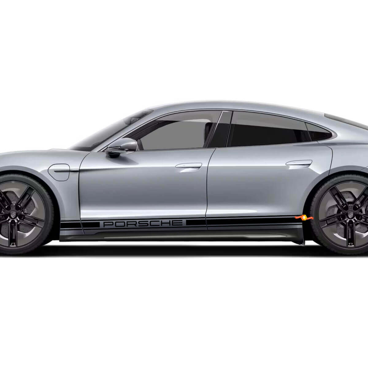 Porsche Taycan Side Decorative Stripes with PORSCHE logo - Custom Vinyl Graphics Stickers
