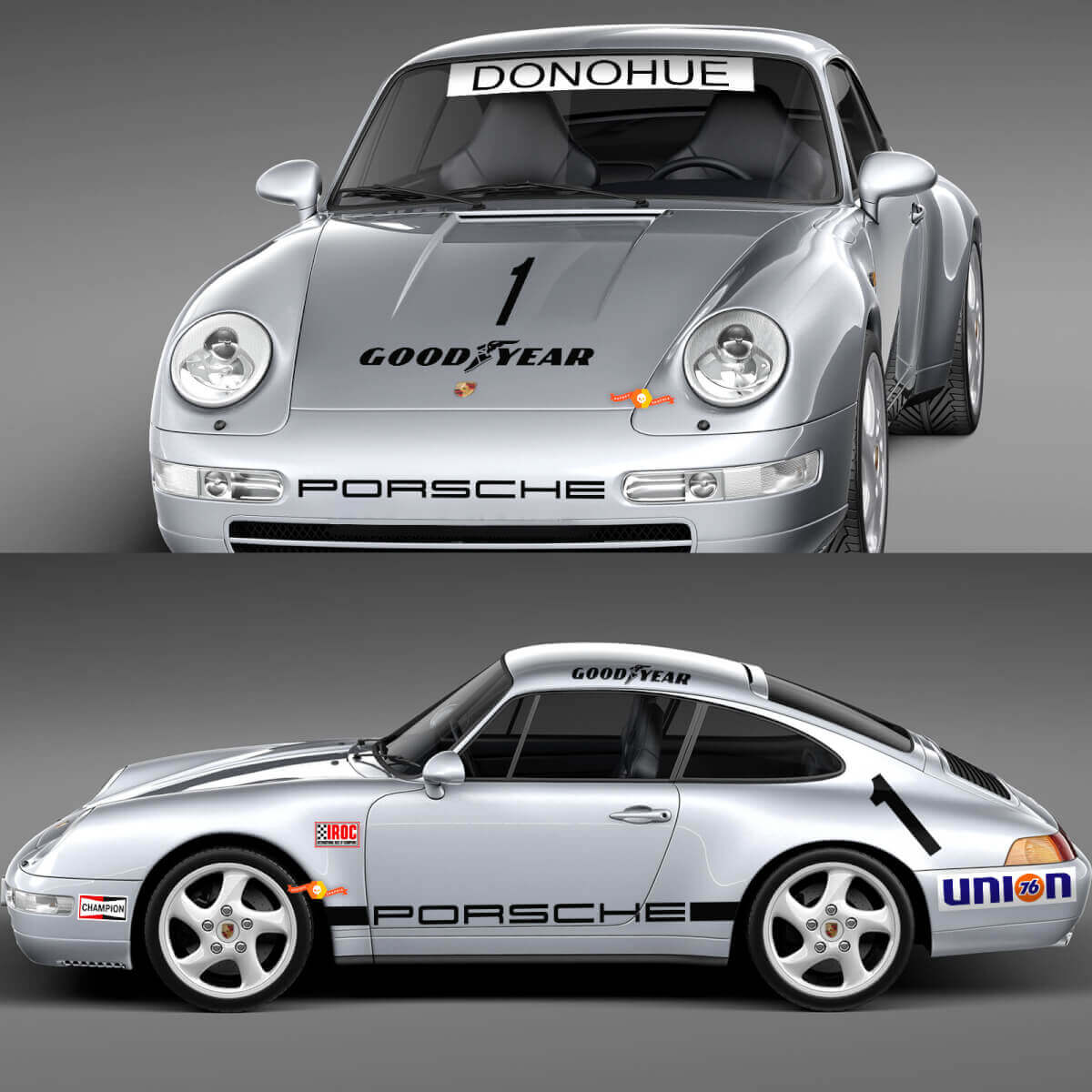 1974 Porsche 911 Racing Sticker Decal Set - Classic Vinyl Graphics for Restoration and Customization 3
