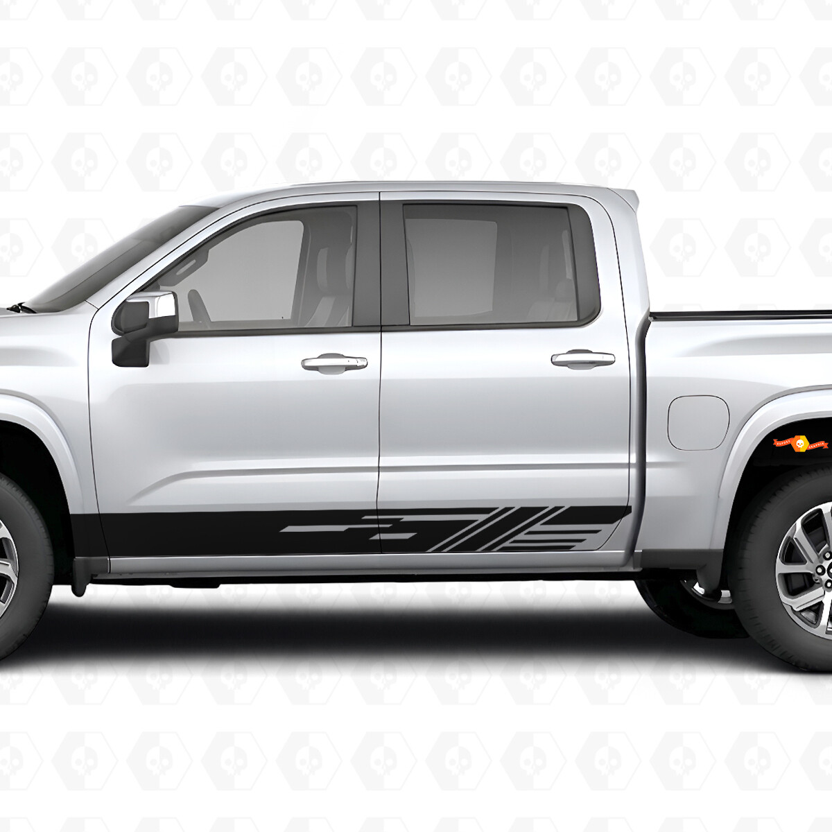 Diagonal Slot Door & Rocker Panel Vinyl Stripes for Chevrolet Silverado 1500 Next Generation 2027