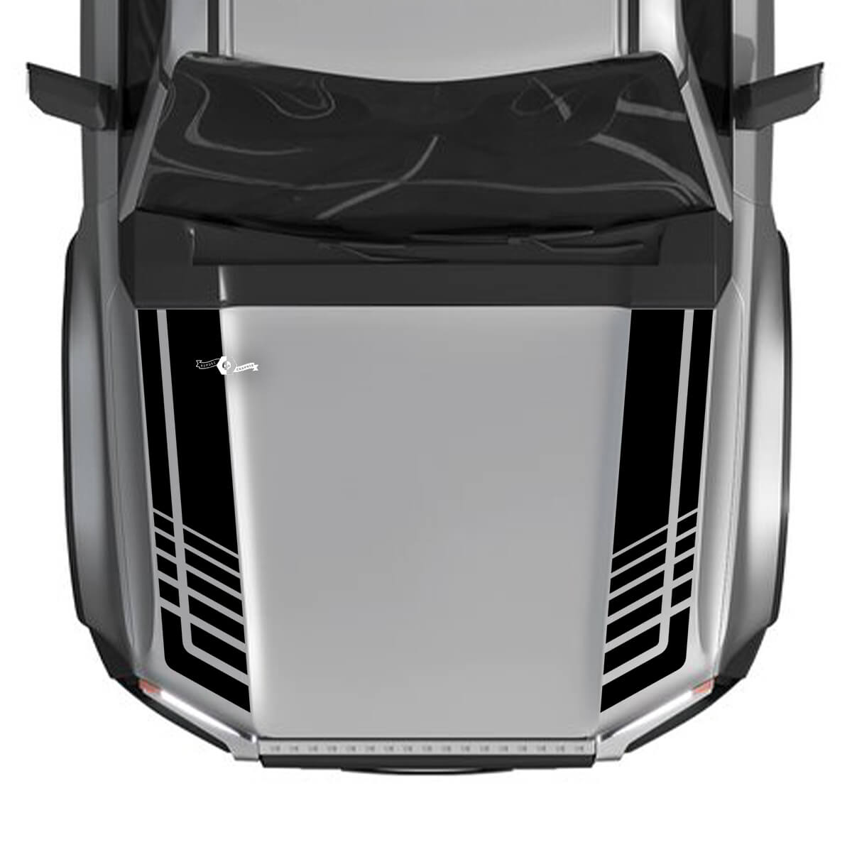 Toyota Land Cruiser Prado Hood Stripes Strobe Decals Sticker -Two-Color Vinyl Graphic Kit
