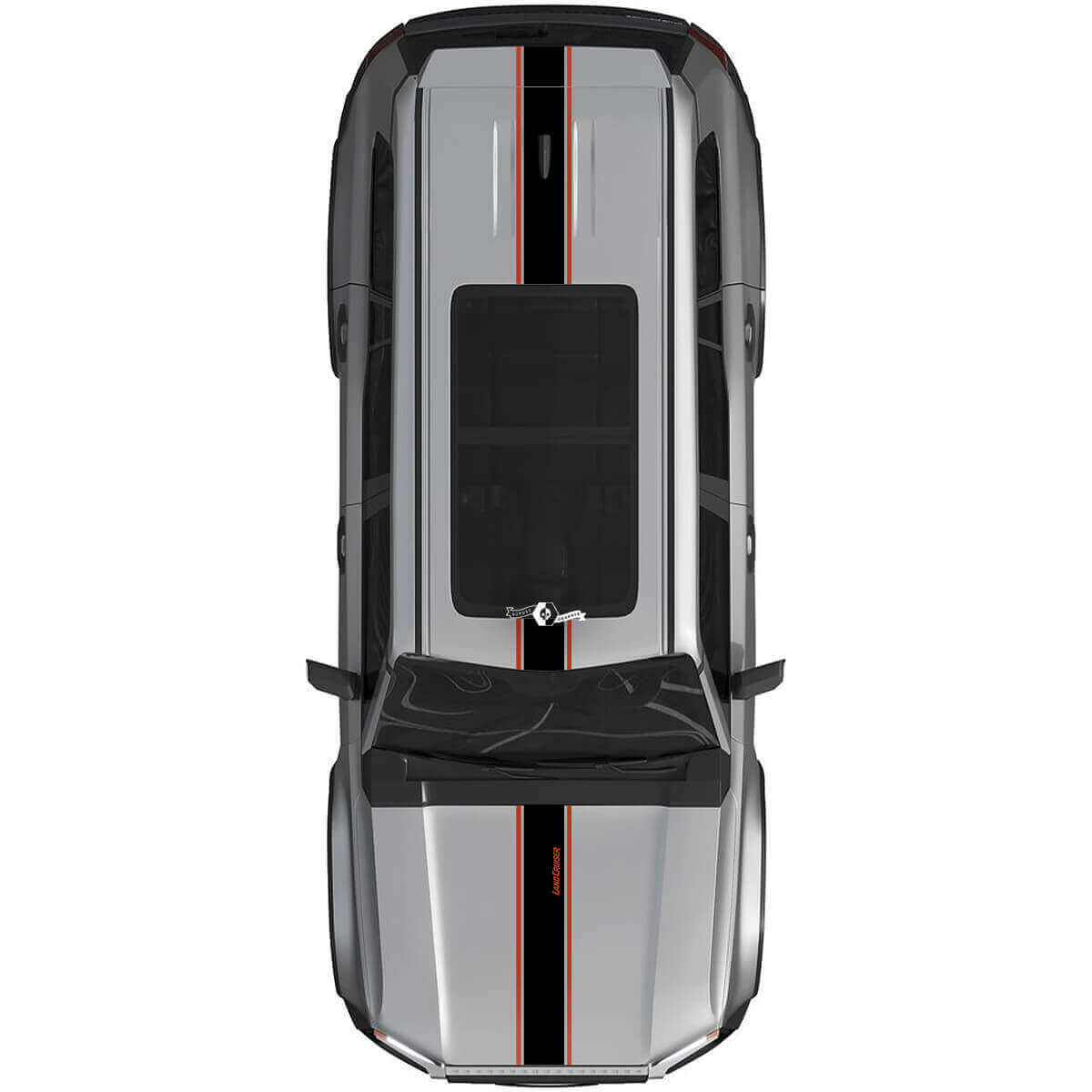 Hood Roof Stripes Rally Vinyl Decals Sticker Graphic Kit 2 For Toyota Land Cruiser Prado