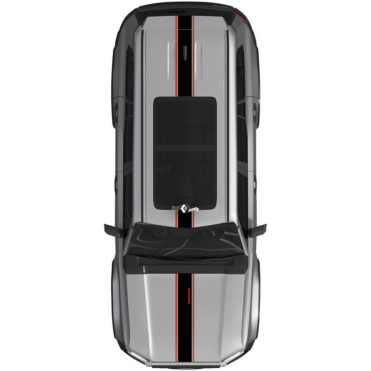 Toyota Land Cruiser Prado Hood and Sides Stripes Sport Style Decals Sticker - Vinyl Graphic Kit 2
