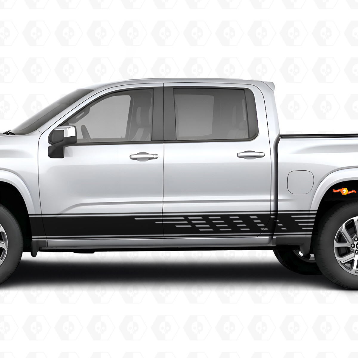 Staggered Slot Door & Rocker Panel Vinyl Stripes for Chevrolet Silverado 1500 Next Generation 2027