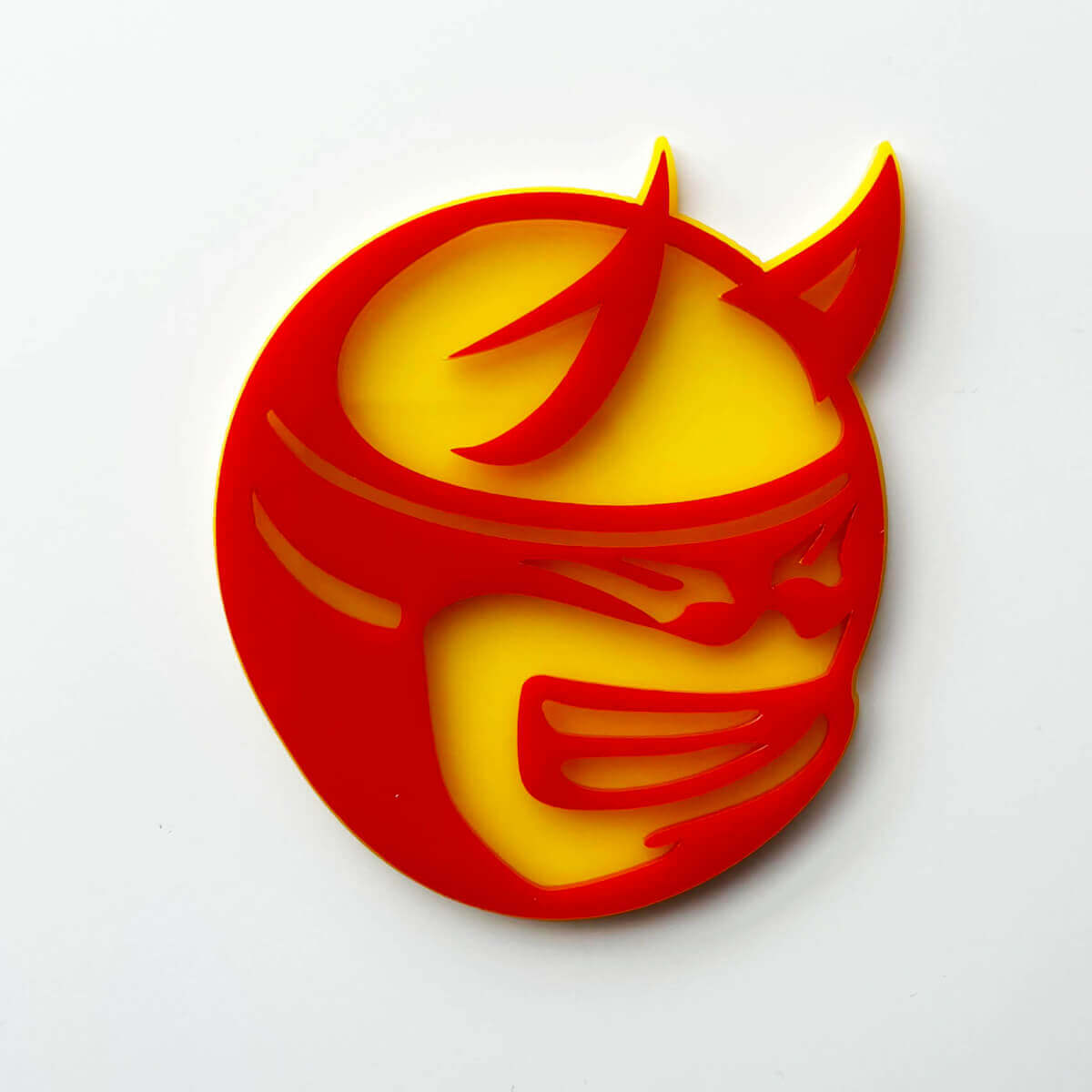 Custom 3D Badge Drag Bee Demon Dodge Charger Challenger logo Fender Badges Emblem Red and Yellow
