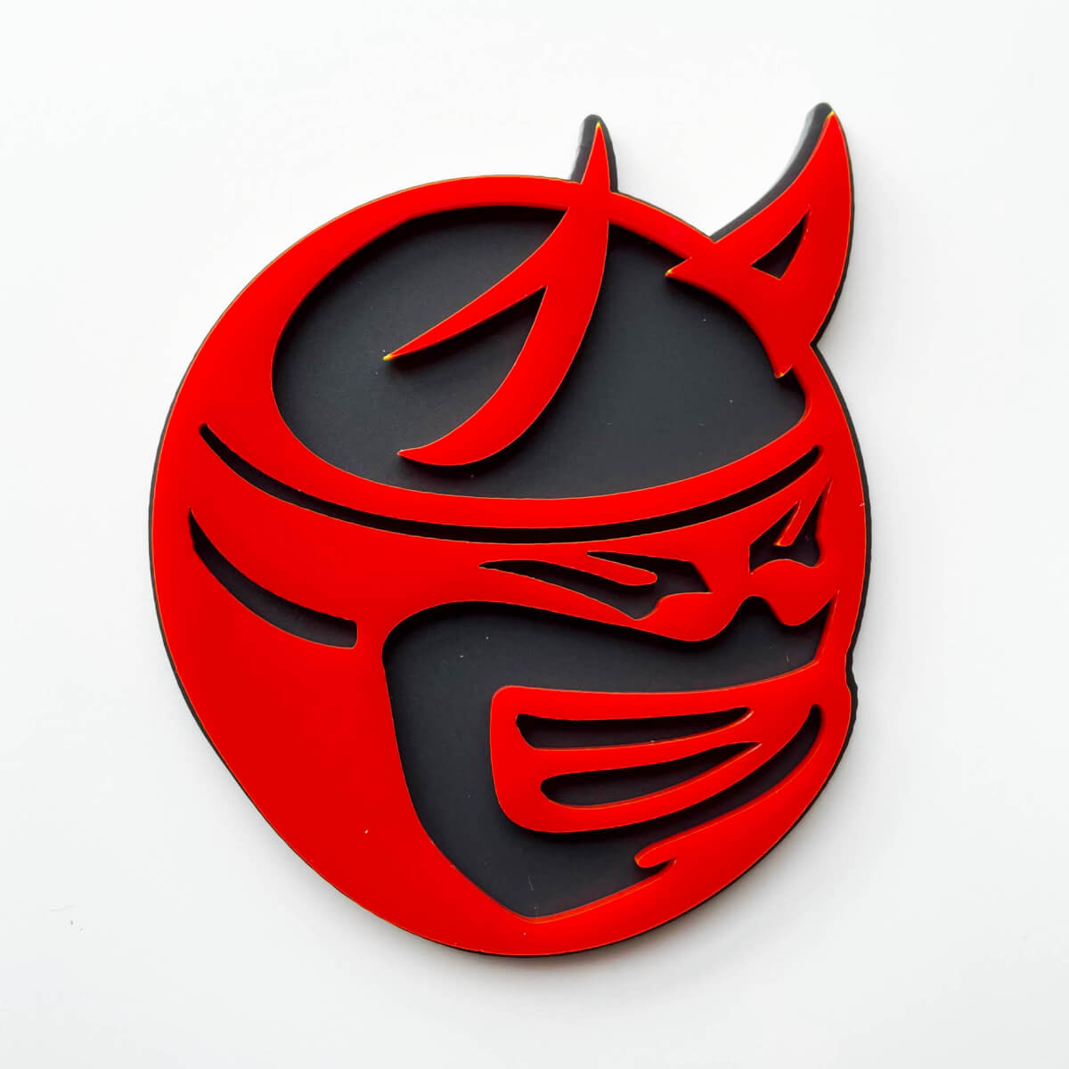 Custom 3D Badge Drag Bee Demon Dodge Charger Challenger logo Fender Badges Emblem Red and Grey
