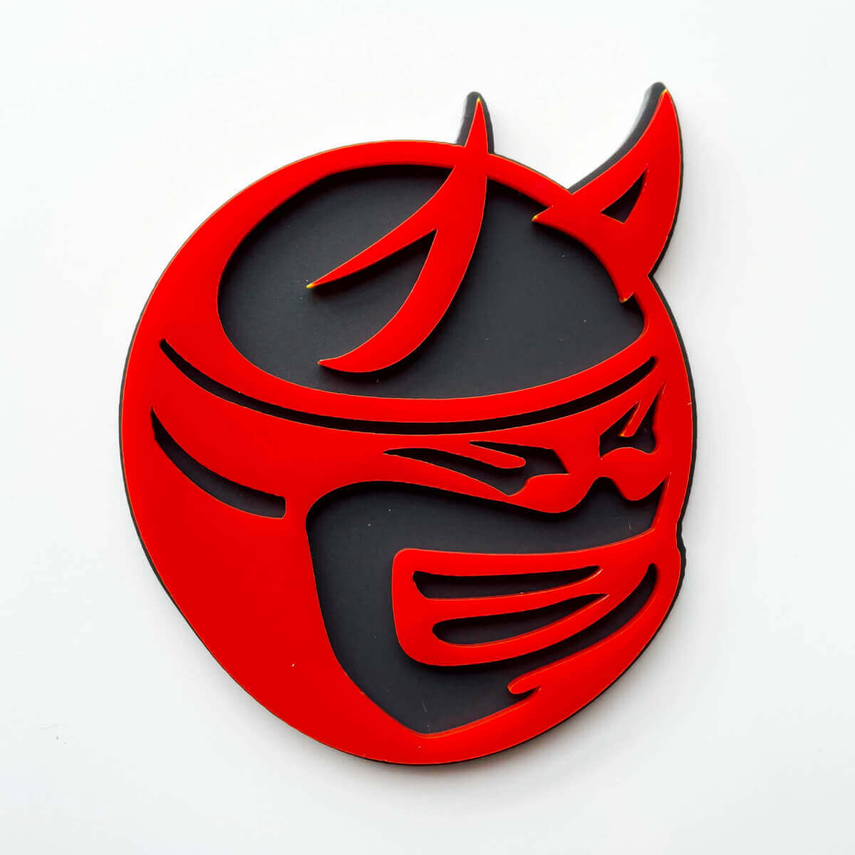 Custom 3D Badge Drag Bee Demon Dodge Charger Challenger logo Fender Badges Emblem Red and Grey
