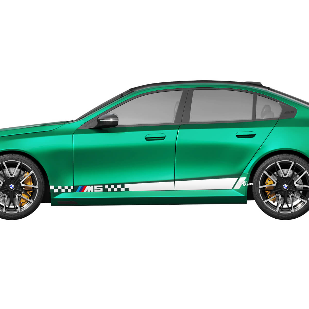 Checkered Stripes Racing Decal Kit for BMW 5 Series G60 M5 G90 - SupDec Graphix Vinyl Stickers
