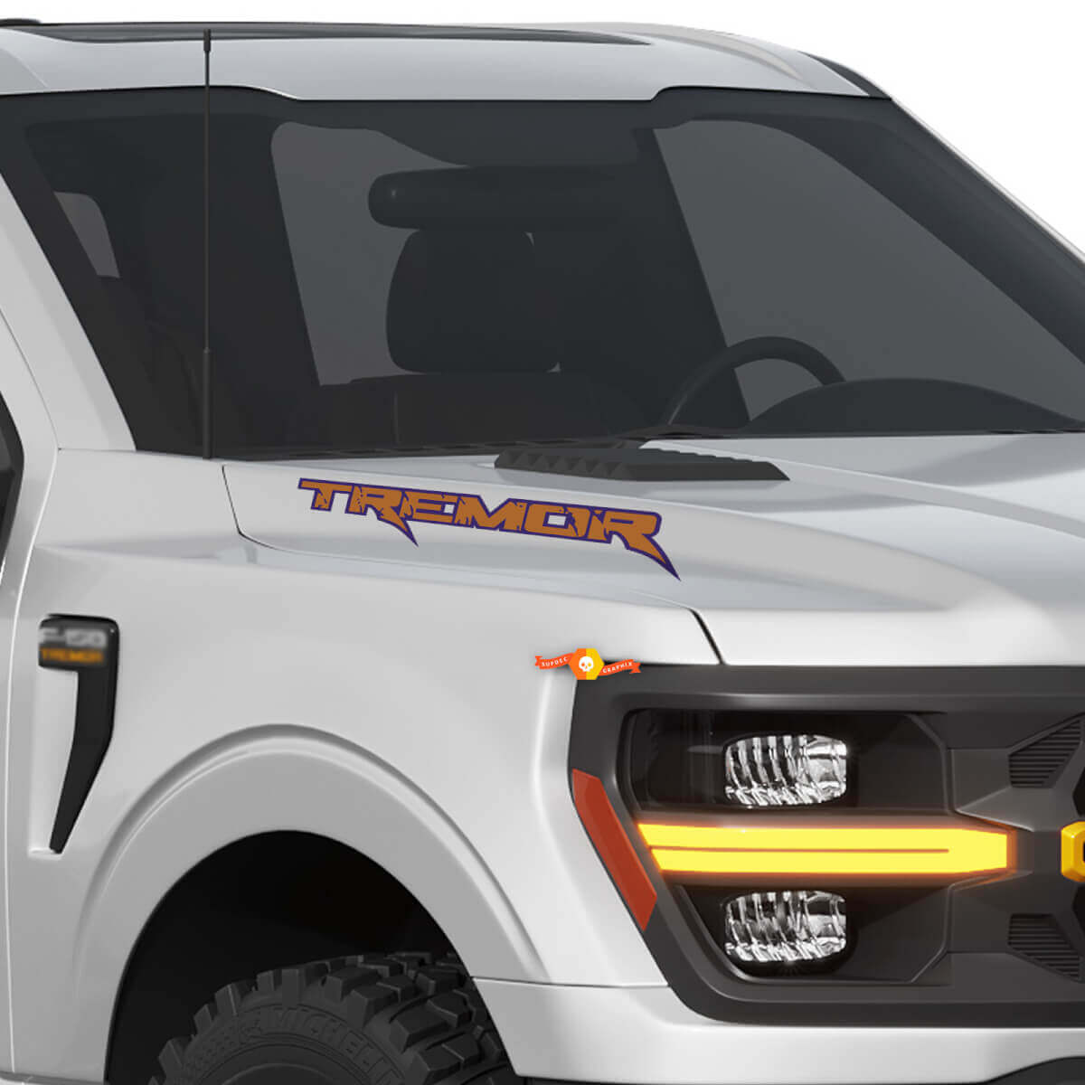Hood Tremor Raptor Style with Outline - Decals Stickers for Ford F-150 Tremor Truck
