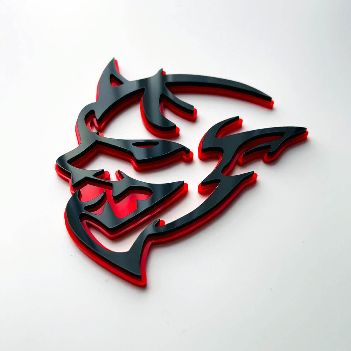 Dodge Demon 3D Badge Fender Badges Emblem Red vs Black 1
