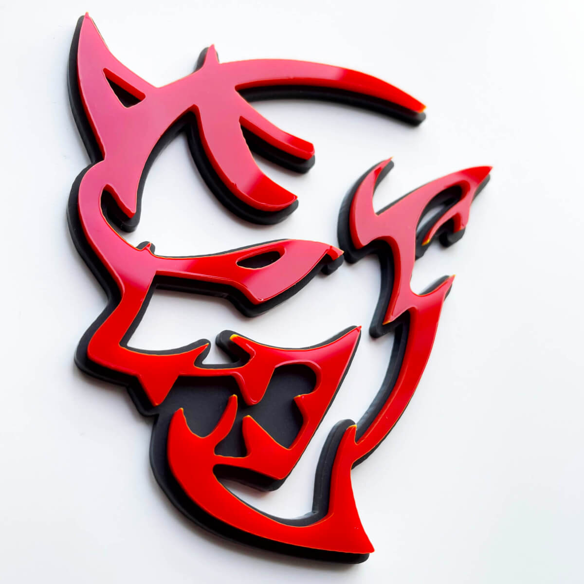 Custom 3D Badge Demon Dodge Charger Challenger logo Fender Badges Emblem Red vs Black
