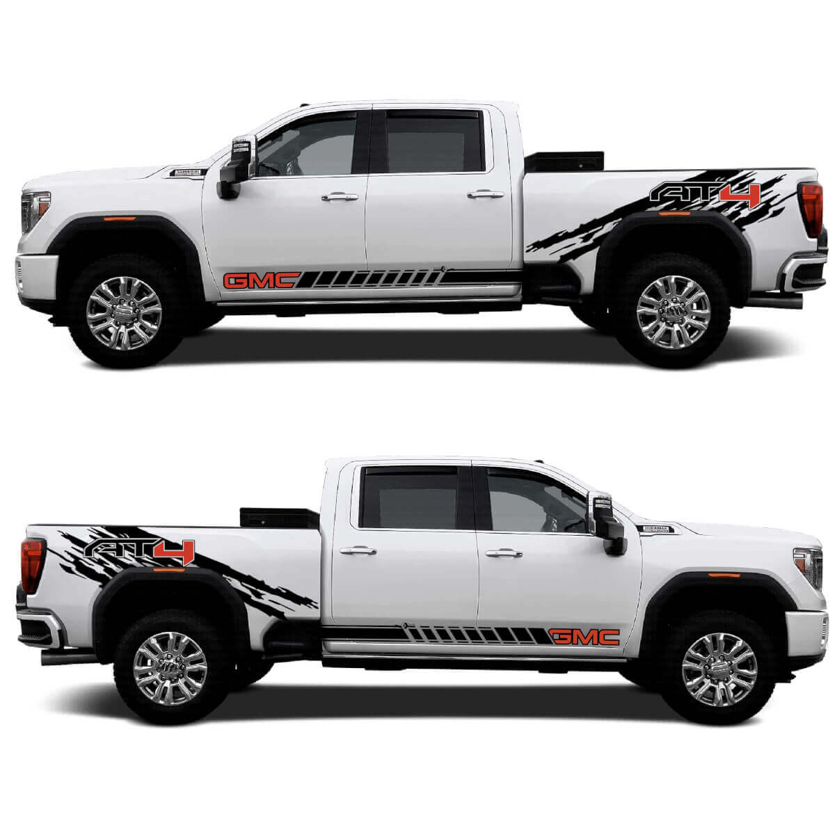 AT4 Style Rear Side and Rocker Panel Vinyl Decal Kit for GMC 2500HD 2024 