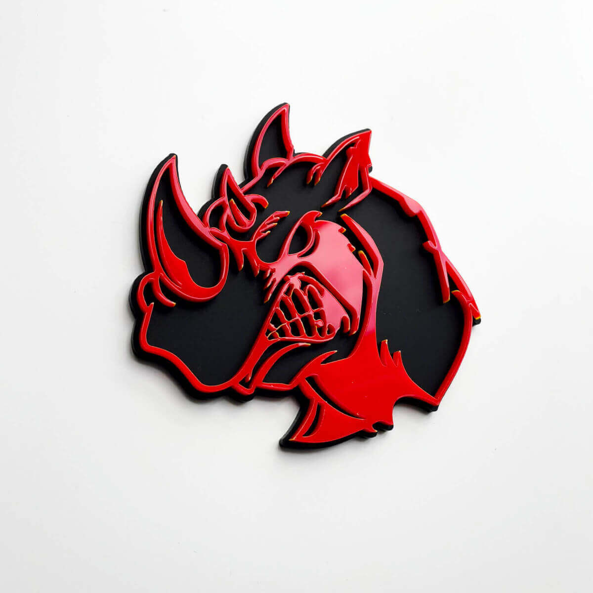 3D Rhino Angry Logo Badge - Custom Fender Emblem for Cars Trucks and SUVs
