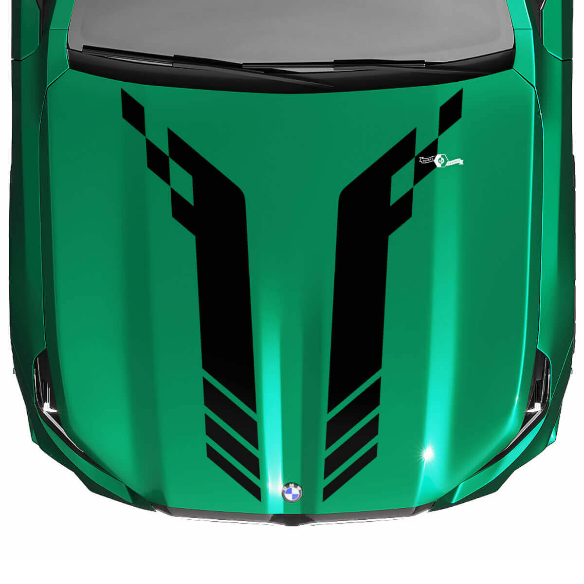 M logo Racing Checkered Windshield Decal for BMW 5 Series G60 M5 G90
