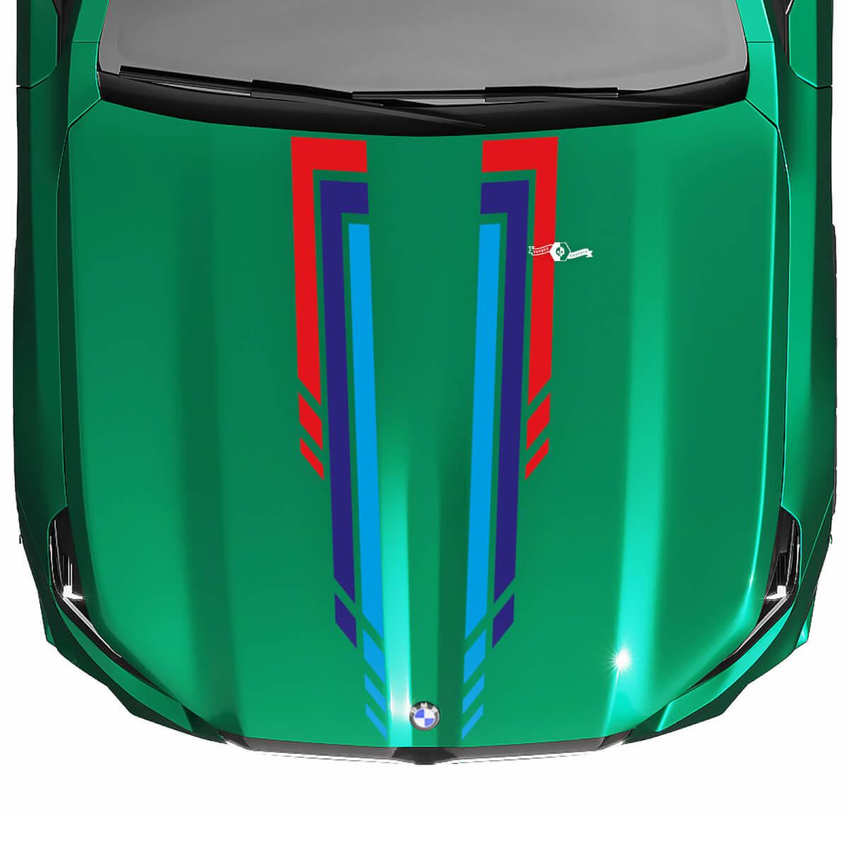 L Stripes Racing Checkered Hood Decal for BMW 5 Series G60 M5 G90
